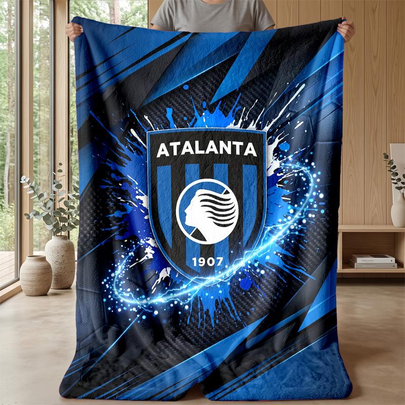Coperta in Morbido Pile di Flanella Atalanta FC Leggera Accogliente Calda Coperta da Divano Letto Decorazione per la Casa