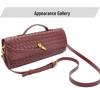 Handmade Woven Leather Baguette: Soft, Solid Color Crossbody Handbag for Women