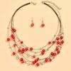 Southeast Asia Indian Ethnic Gemstone Beaded Earrings and Necklace Set