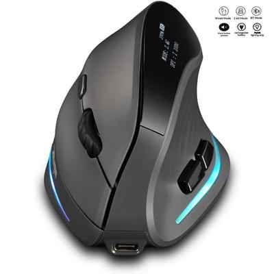 Bluetooth Wireless Mouse with Display,Rechargeable,6 Buttons Ergonomic Vertical Mouse,Progammable Computer Mouse for PC,Laptop