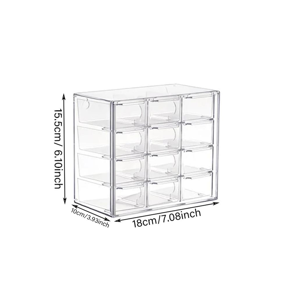 1pc drawer style 6-grid/9-grid/12 grid bracelet jewelry storage box desktop jewelry stationery lipstick dustproof storage box