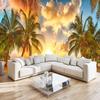 3d Nature Scenery Wallpaper For Walls Sunset Sea Coconut Beach Mural Living Room Sofa Bedroom Wall Papers