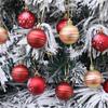 Plastic Christmas Tree Decorations Accessories Colorful Handcrafted Spherical Orbs in Gift Box for Festival Event
