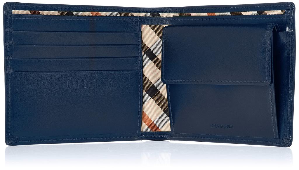 Daks Luxe Bifold Wallet, Men's, Navy, One Size