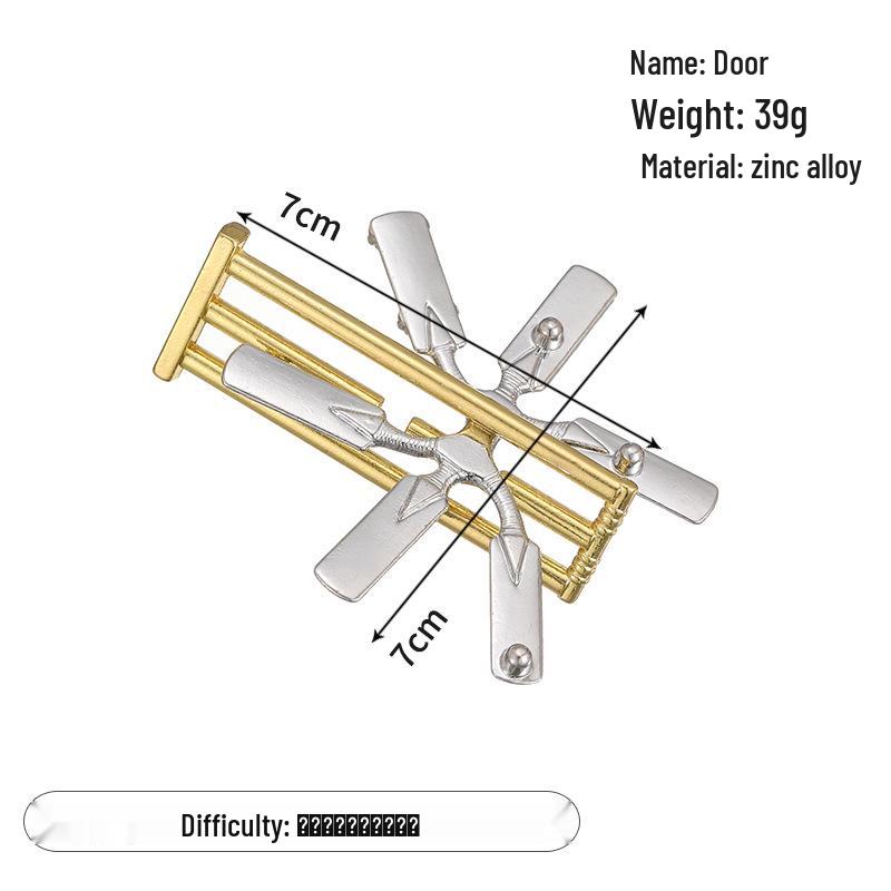 Zinc Alloy Kongming Puzzle Lock: Disentanglement Ring Educational Toy