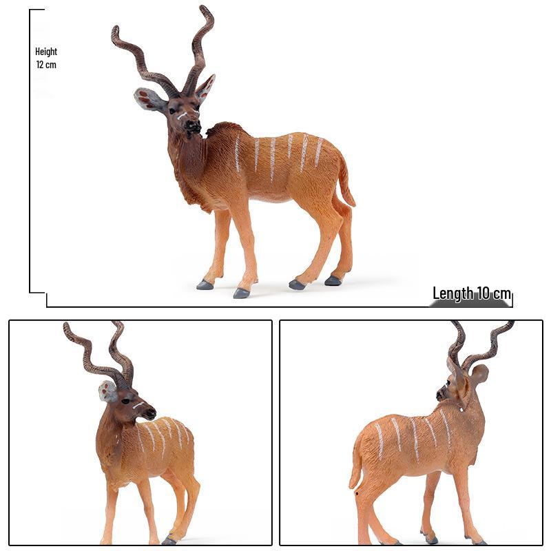 Wild Animal Model Toy Set: Antelope & Sika Deer Static Ornaments for Children