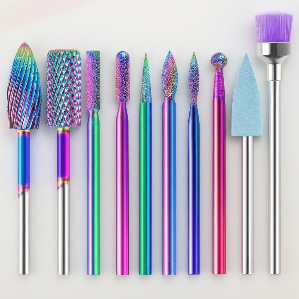 

10Pcs Set Tungsten Carbide Nail Drill Bits for Manicure Pedicure Professional Salon Home Use Nail Art File Machine Accessories