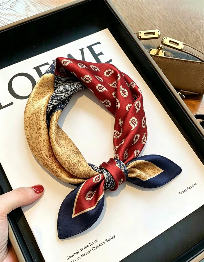 [111 mulberry silk] Bonas women's silk small square scarf silk scarf 11 new autumn and winter gift mother small scarf