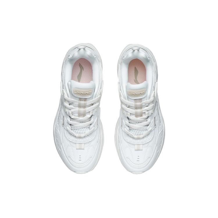 Li-Ning Shock Absorbing Non-Slip Durable Low-Top Running Shoes Women Sneakers Beige AGCR332-1