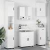 Bathroom Furniture Set 5 Pcs High Gloss White Particleboard & Metal