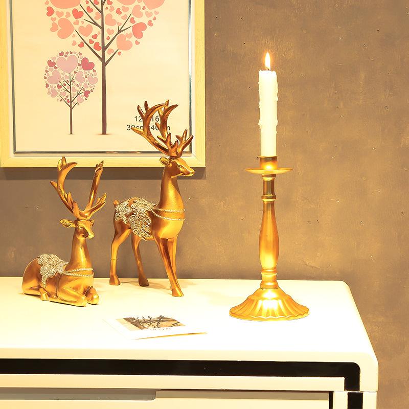 Vintage French Candelabra Ornament – Romantic European Candle Holder for Table Decor and Photo Props