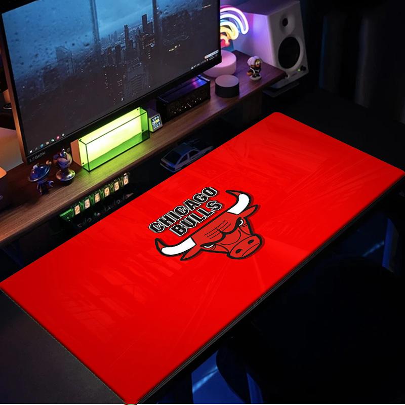 Tappetino per Mouse Logo Chicago Bulls, Base in Gomma, Tappetino per Mouse per Giocatori e Uso Ufficio, Scrivania da Gioco, Tappetino Facile da Pulire Regali di Natale per Fan