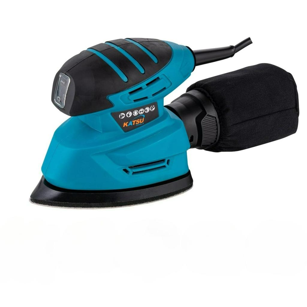 Electric Detail Sander 130W – Mouse Palm Sander for Wood, Furniture & DIY Sanding with Dust Collection and 10 Sanding Pads (Budget), Model 100182