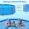10' Round Above Ground Pool Set with Metal Frame and PVC Fabric Blue 1158 Gal Includes 3 Stoppers and Drainage Valve Connector