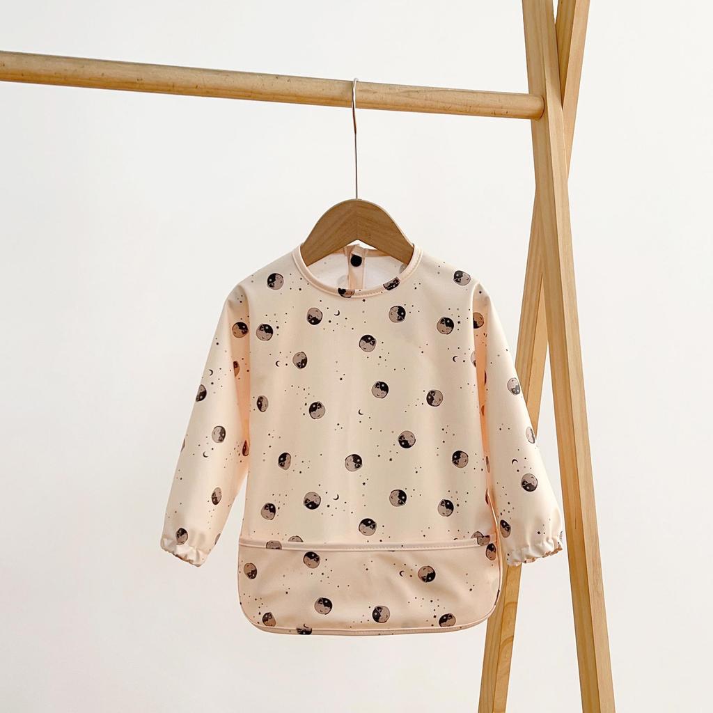 Reversible Waterproof Baby Smock & Bib - Denmark Painting Apron & Food Catcher Coverall