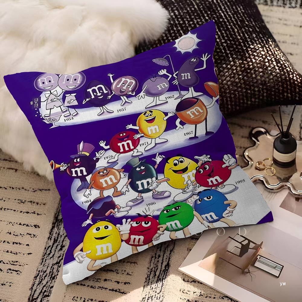 Classic M_M&M Chocolate Pillow Anime Pillow Sofa Bed Head Pillow Cover Cushion Cover 45X45 Cm Fashion