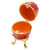Egg Style Jewelry Trinket Box Zinc Alloy Hand Painted Enameled Decorative Hinged Egg Shaped Trinket Box for Home Decor