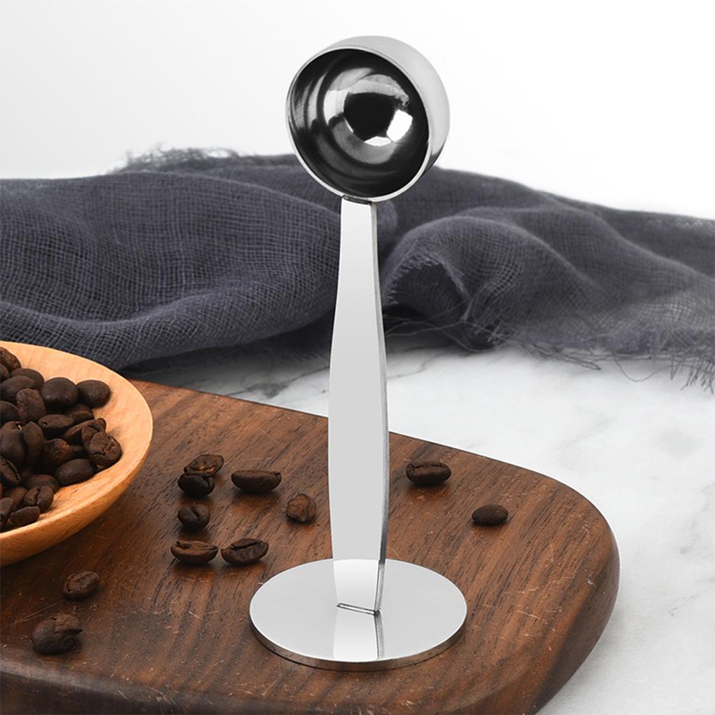 2 in 1 Coffee Spoon Stainless Steel Powder Press 10g Standard Spoon Dual-purpose Coffee Bean Spoon Coffee Maker Accessories
