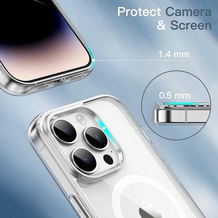 Coque de protection - iPhone - 14 Pro Max - Antichoc - 2 Verres Trempés - Transparent