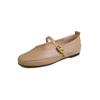 Fashion Women's new leather cowhide round toe spring and autumn low heel large size comfortable casual Mary Jane single shoe