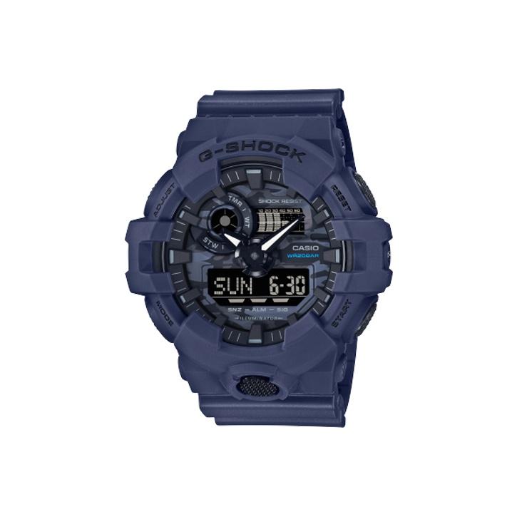 CASIO Men Liquid Crystal/Analog Dual Display Series Watch GA-700CA-2APR Blue Regular Watch Box