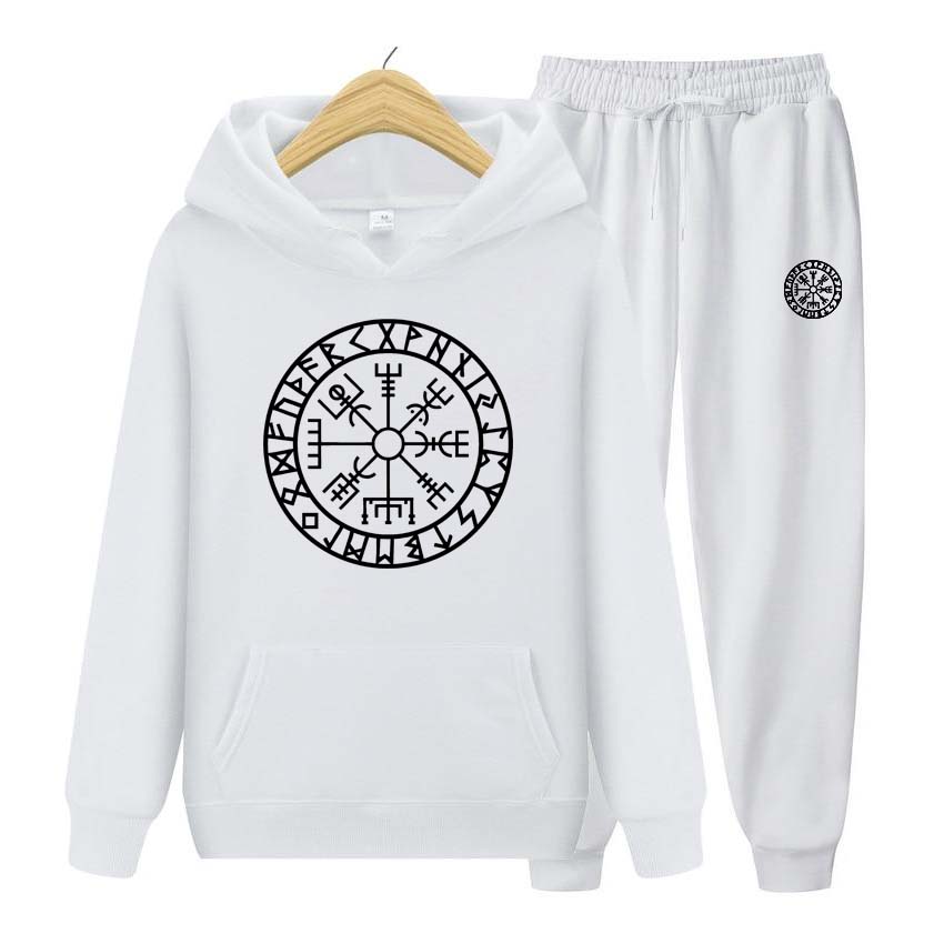 Men Suit Spring Hoodies+Pants Two Piece Set  Printing Men Womens Hoodies Tracksuits Jogger Pants Thick Warm Clothes Men