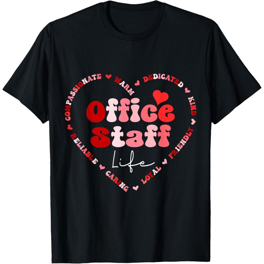 Front Office Staff Life Valentine Admin Back to School Cotton Men T Shirt XXL чёрный