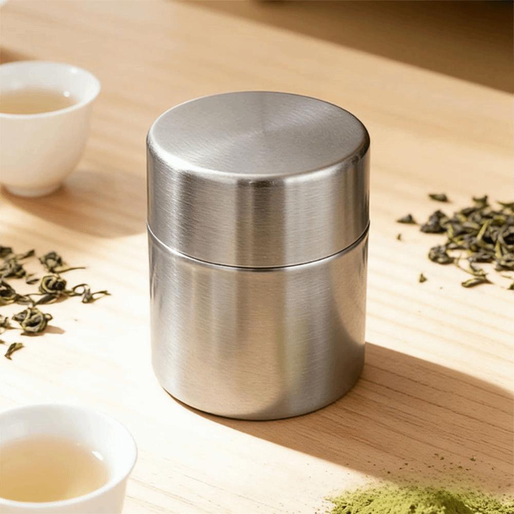304 Stainless Steel Matcha Powder Jar Airtight Milk Powder Container  Kitchen Storage