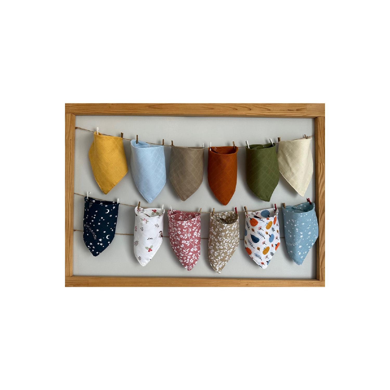 

Моджа (12 штук) 100% бавовна, двошаровий мусліновий нагрудник із двома застібками