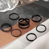 Ring Set For Women Punk Cool Anillos Vintage Simple Black Cross Chain Joint Ring Sets Women Accessories Jewelry Gifts Party