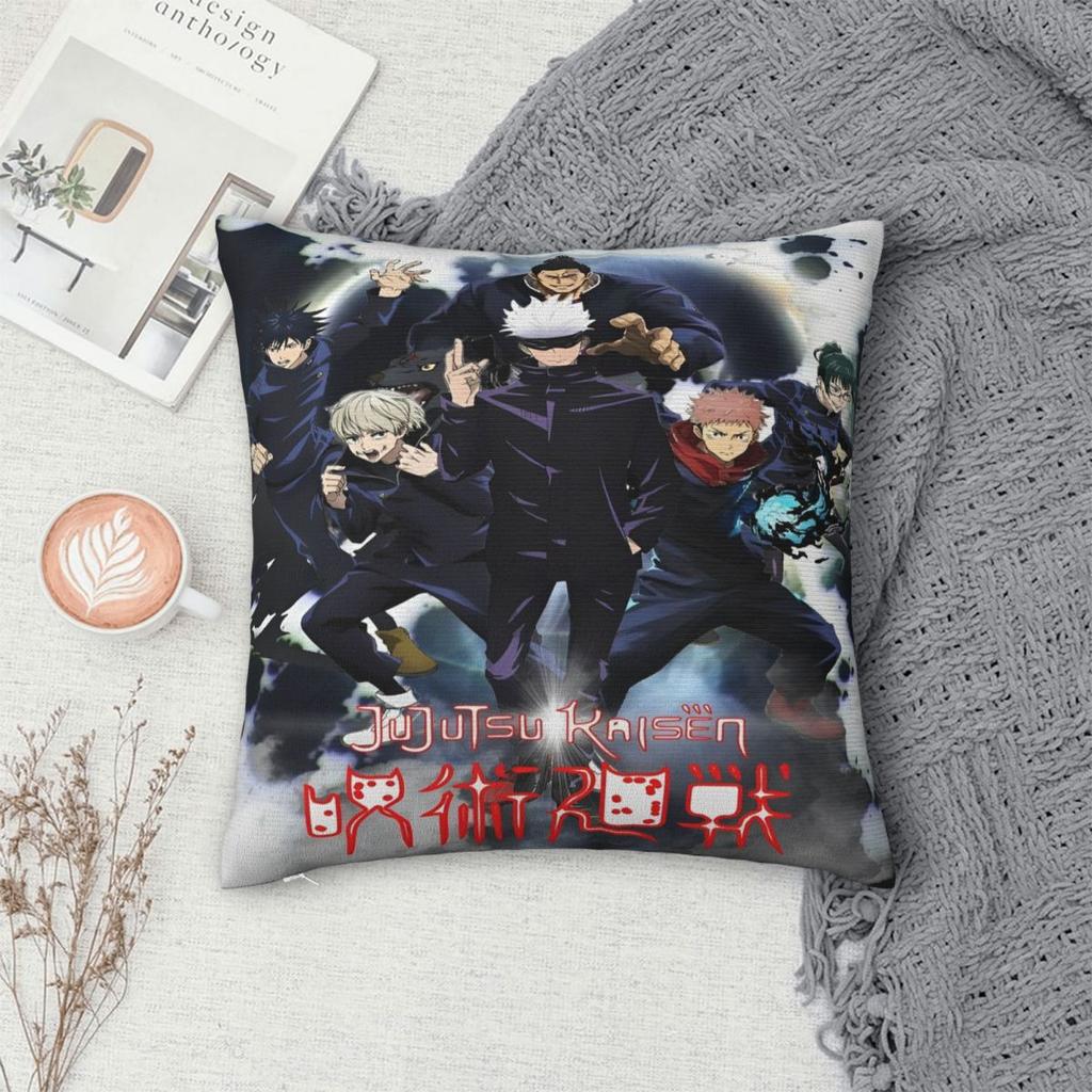 Jujutsu Kaisen Satoru Gojo Anime Girl Dinner Pillowcases Cushion Cover Throw Pillow Cover Bed Decor Square Multiple Sizes