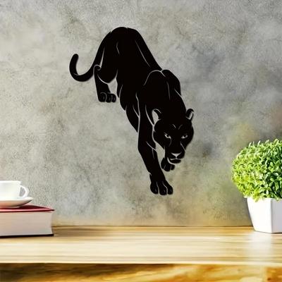 Impressionante arte de parede em metal do Pantera Negra! Decoração leopardo. Estilo Jaguar. Presente de animal selvagem. presentes de Natal. Decoração de casa.
