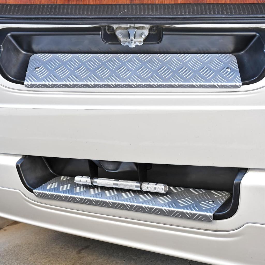 East Field Rear Step Aluminum Checkered for Hiace 200 Standard Super Models Compatible with Wide Standard Cover, Plate, Series, Body, GL/DX, 1-8 (Not