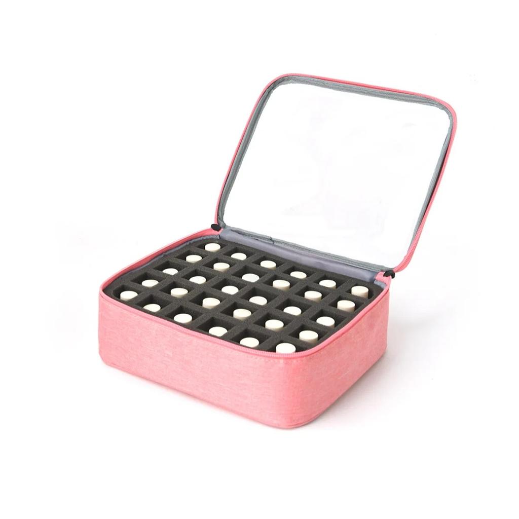Nail Polish Storage Bag Essential Oil Bag Portable Cosmetic Nail Care Kit Nail Care Tool Storage Box 30 Compartment
