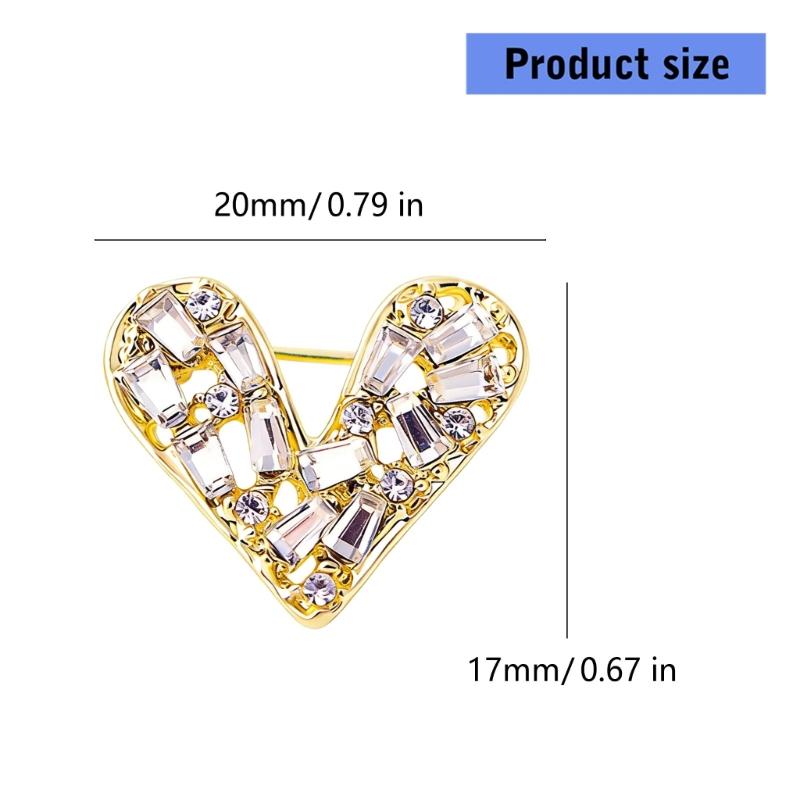 Romance Alloy Heart Brooch Decoration With Zircon Ideal For Dresses And Formal Attire