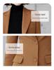 AD Gold Brown Wool Herringbone Suit: Autumn/Winter Formal Blazer & Wide-Leg Trousers