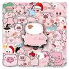 50 Pig Doodle Cartoon Cute Animal Children Creative DIY Skateboard Mobile Case Suitcase Sticker Waterproof
