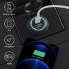 Car Charger with Spring Cover Dual Port USB Type C QC3.0 IP66 Waterproof Charger Adapter for Motorcycles SUV RV