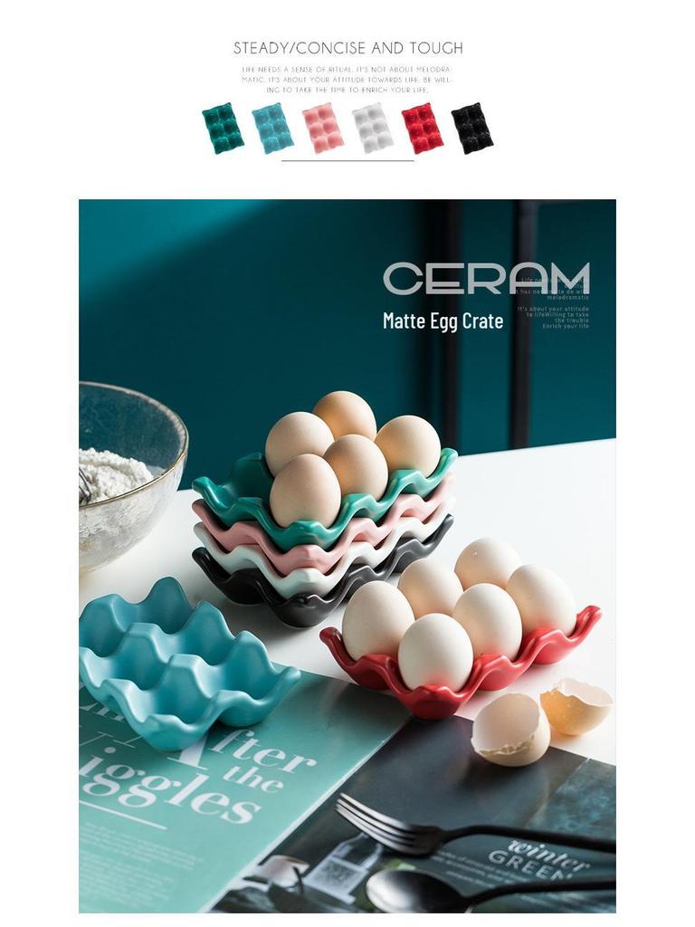 Ceramic Egg Holder Tray for Kitchen Tableware Supplies