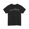 T-shirt Blanc Logo Silhouette Porsche 911 Carrera 991 pour Passionné de Voitures de Sport