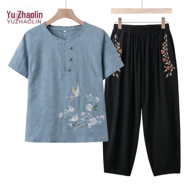 YUZHAOLIN Women s Summer Loose T-shirt & Top Set 4XL