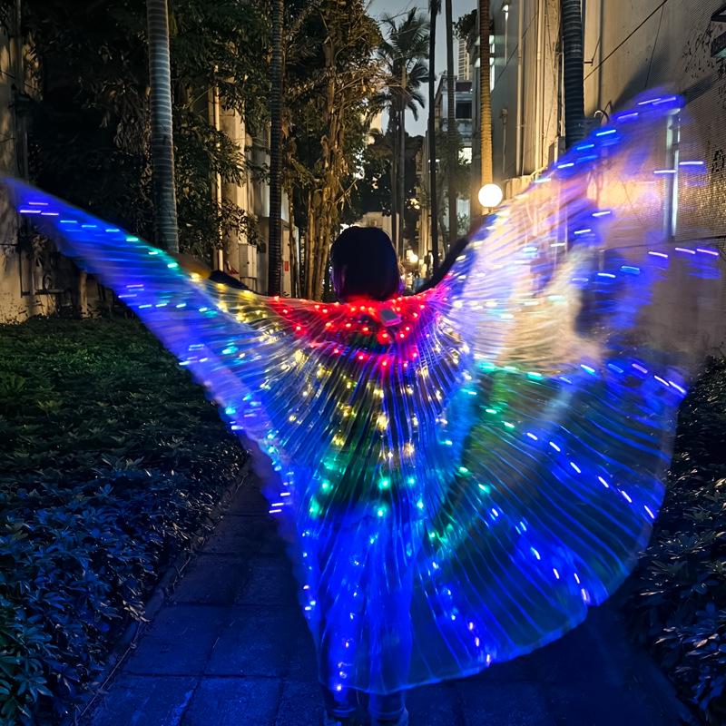 LED Luminous Butterfly Wings - Belly Dance, Fairy Costume, Catwalk Fluorescent Cloak