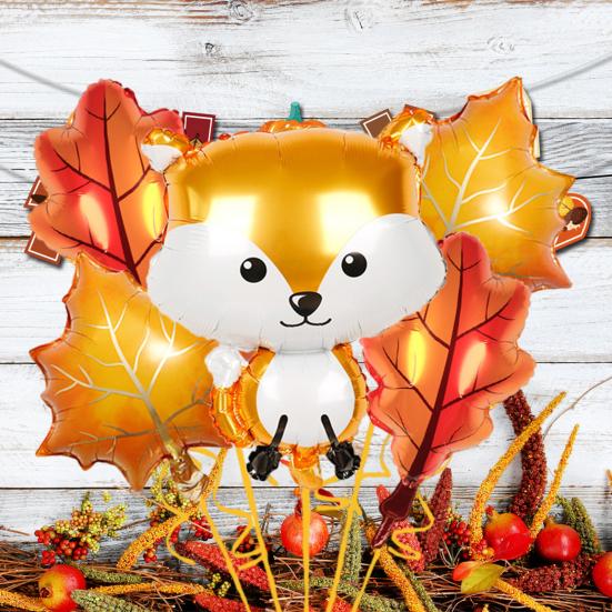 Fall Thanksgiving Balloons Pumpkin Maple Leaf Foil Balloons Autumn Balloons for Thanksgiving Baby Shower Birthday Party Decorations