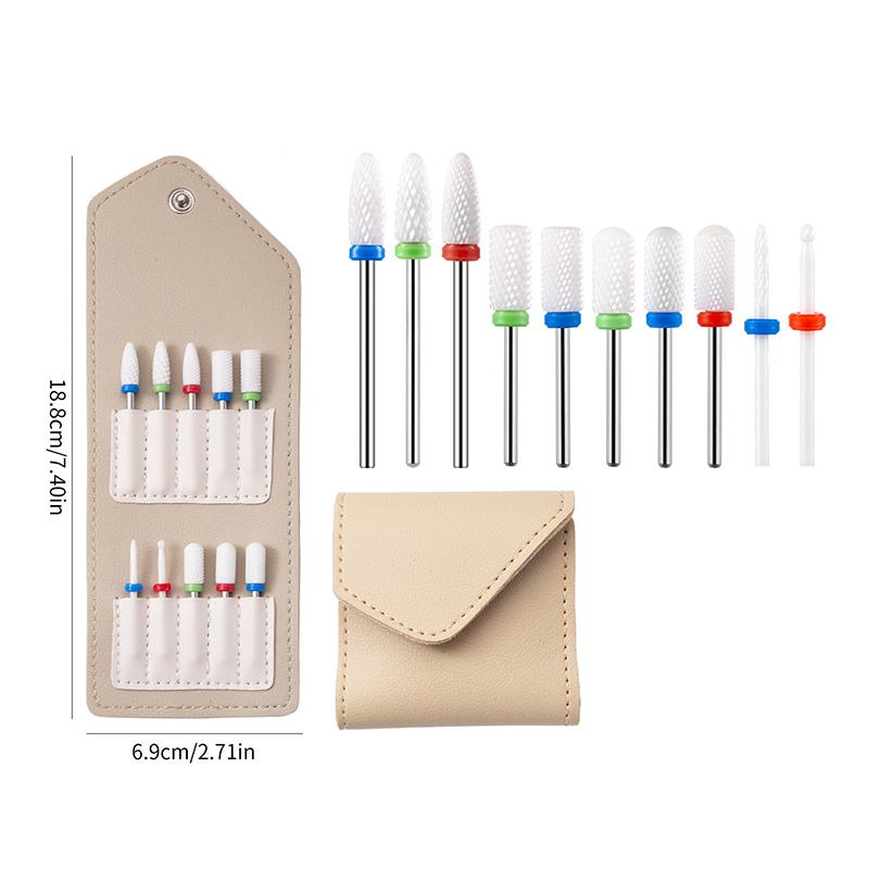 10 Stück Keramik-Wolfram-Fräser für Maniküre Hartmetall-Nagelfräser-Zubehör Bits Nailart-Ausrüstung Werkzeuge für Maschinenfräsen