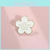 Unique Minimalist White Letter Floral Metal Badge Brooch For Fashionable Accessories