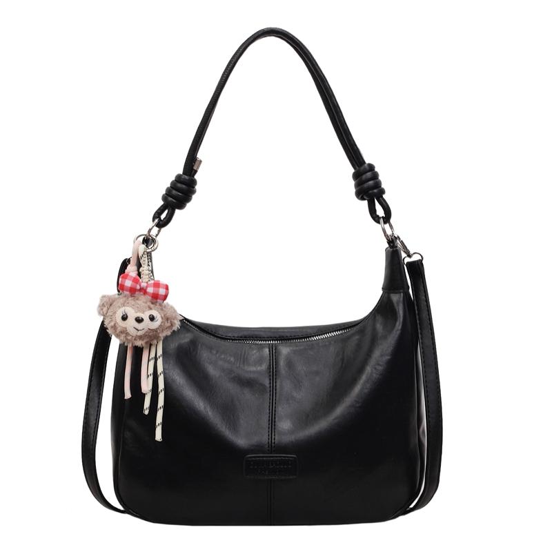 PU Shoulder Bag Women Commuter Underarm Bag Crossbody Bag чёрный