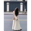 Seaside holiday style white sleeveless neck dress women's summer casual waist and thin temperament dress