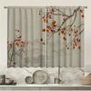 Home Flowers Birds Curtains Landscape Background Kitchen Coffee Shop Living Room Bacon Curtain With Pole Pocket Polyester Perfect For Sitting