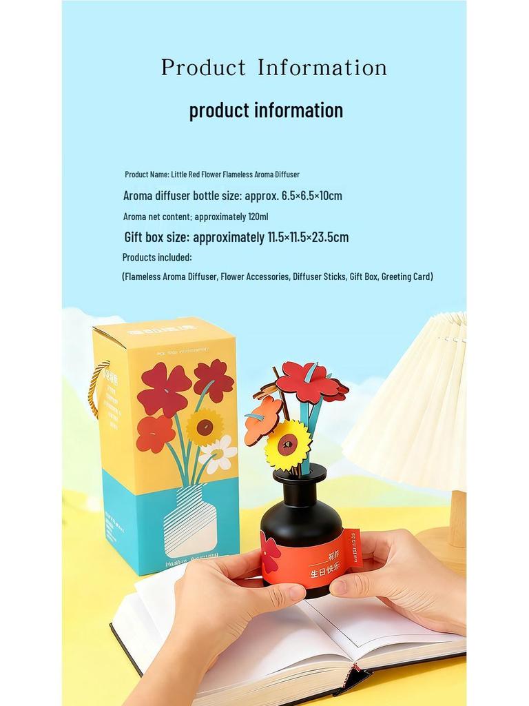 High-End Petal Aroma Diffuser Gift Box - Perfect Birthday Gift for Girlfriend or Best Friend, Ideal as a Niche Party Favor.