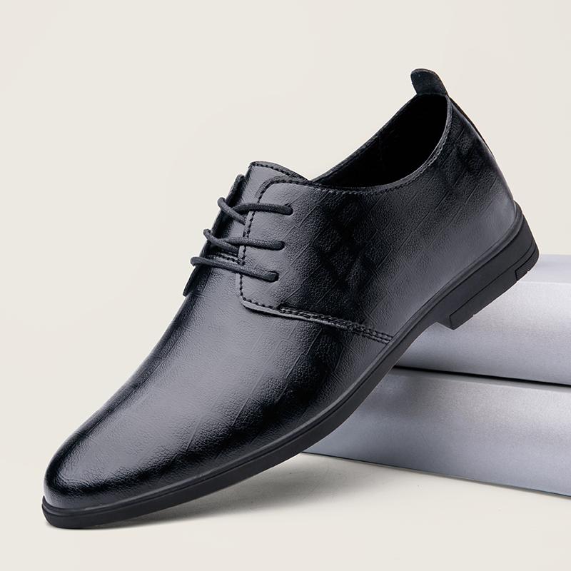 Módní ležérní kožené boty Nový přírůstek Pánské boty Oxford Pohodlné nízké formální obuv pro společenské události Obchodní Pánské Derby boty Tenisky